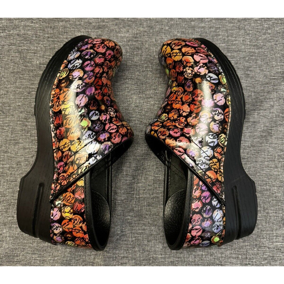 Dansko Professional Clogs Multicolor Viola Dot Cursive Slip On SIZE EU 36/US 5.5 - Picture 6 of 10